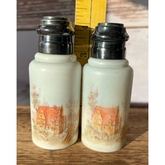 Antique Rare 1880's CF Monroe Mount Washington Salt& Pepper Shakers Screw on Lid - Picture 8 of 9